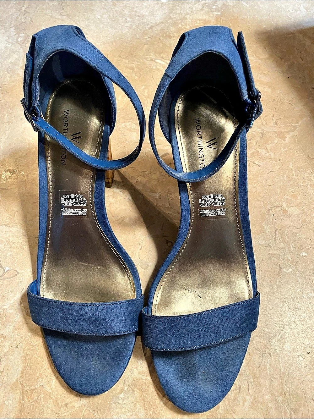 Blue Block Heel Sandals US 7.5